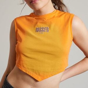 Ragged Jeans Handkerchief Crop Top